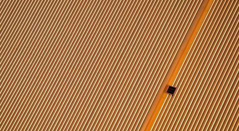 Pattern orange wall of a modern building Stock Photos