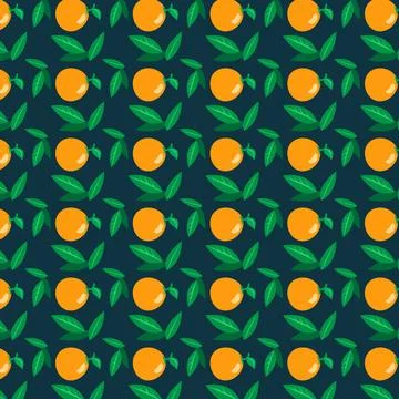 Pattern of Oranges and Leaves Stock Illustration