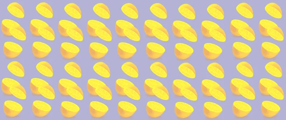 The pattern of Oranges or Lemons. Cut in half. Colored background. Illustrazione stock