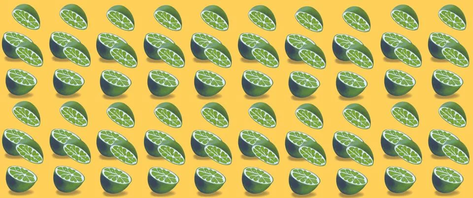 The pattern of Oranges or Lemons. Cut in half. Colored background. Illustrazione stock