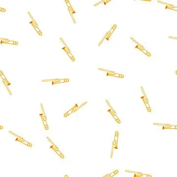 Pattern orchestra trombone cartoon vector Stockillustratie