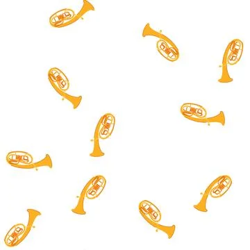 Pattern orchestra tuba cartoon vector Stock Illustration