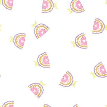 Pattern organic baby boho rainbow cartoon vector イラスト素材