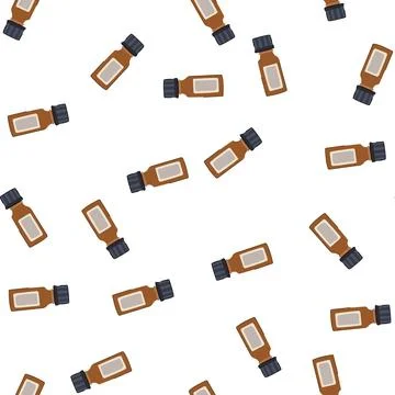 Pattern organic essential oil bottle cartoon vector Stock Illustration