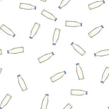 Pattern organic milk bottle cartoon vector Stock Illustration