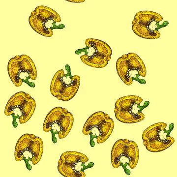 Pattern organic pepper spice sketch hand drawn Stock Illustration