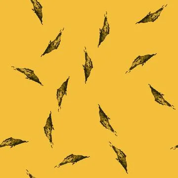 Pattern organic thyme leaf sketch hand drawn Stock Illustration