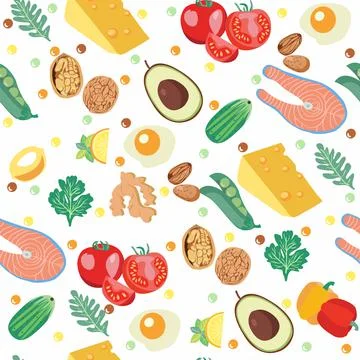 Pattern with organic vegetables. Illustrazione stock