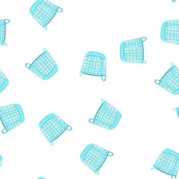 Pattern organizer laundry basket plastic cartoon vector Stock Illustration