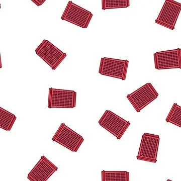 Pattern organizer laundry basket plastic cartoon vector Stock Illustration