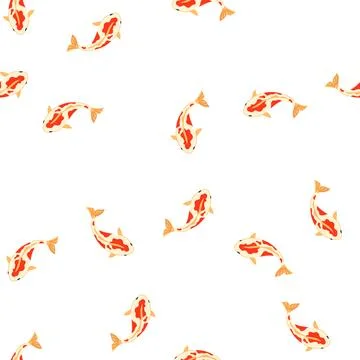 Pattern oriental koi fish carp cartoon vector Stock Illustration