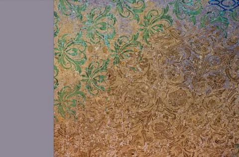 Pattern in oriental style, Arabic ornament with a field for text. Curls in ye Stock Photos