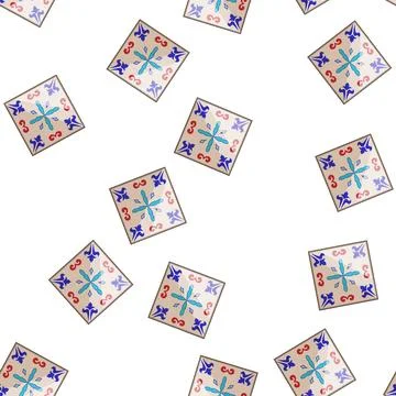 Pattern ornament arabic mosaic tile cartoon vector Stock Illustration