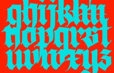 Pattern, ornament in the Gothic style. Vector. Alphabet. All elements are sto Stock Illustration