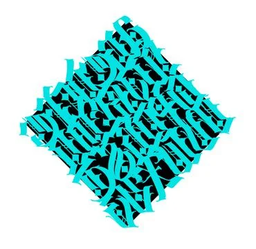 Pattern, ornament in the Gothic style. Vector. Alphabet. Calligraphy and lett Stock Illustration