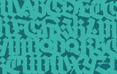 Pattern, ornament in the Gothic style. Vector. Alphabet. Calligraphy and lett Stock Illustration