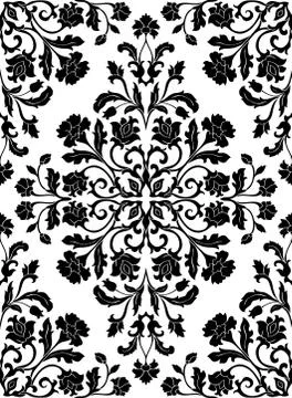 Pattern with ornamental flowers. Stock Illustration