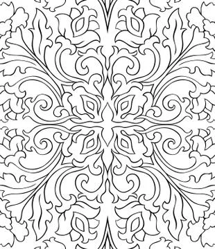 Pattern with ornamental flowers. Stock Illustration