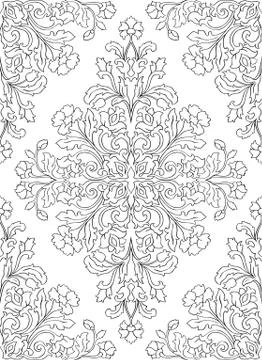 Pattern with ornamental flowers. Stock Illustration