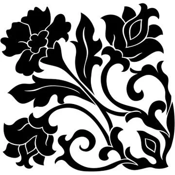 Pattern with ornamental flowers. Stock Illustration