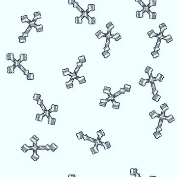 Pattern Ornate catholic cross representing religious faith spirituality Illustrazione stock