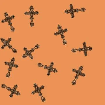 Pattern Ornate cross religious symbol representing christianity and faith Stock Illustration