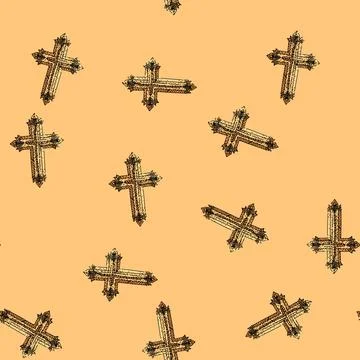 Pattern Ornate cross symbol representing religion faith and spirituality 스톡 일러스트