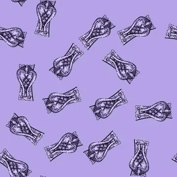 Pattern ornate iron door knocker sketch hand drawn Stock Illustration