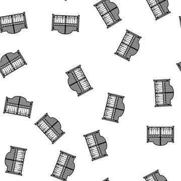 Pattern Ornate iron gate protecting private property entrance Stock Illustration