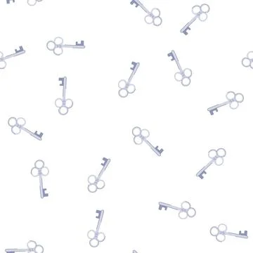 Pattern ornate key vintage cartoon vector Stock Illustration