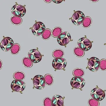 Pattern Ornate open jewelry casket hand drawing illustration Stock Illustration