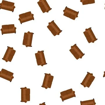 Pattern ottoman couch leather cartoon vector Illustrazione stock