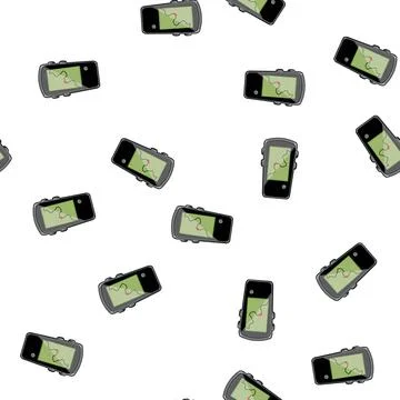 Pattern outdoor gandheld gps cartoon vector 스톡 일러스트
