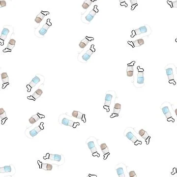 Pattern outdoor water filter cartoon vector Stock Illustration