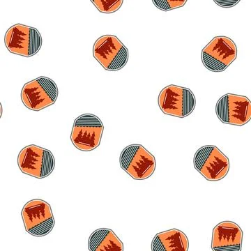 Pattern outdoors retro forest badge cartoon vector Illustrazione stock