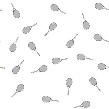 Pattern outline tennis racket cartoon vector Stock Illustration