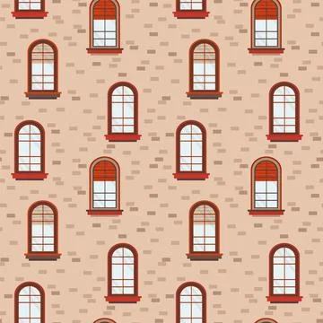 Pattern from the outside wall of the house and with windows. A substrate with Stock Illustration