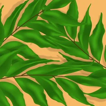Pattern of overlapping green branches and leaves Stock Illustration
