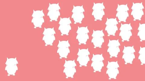 Pattern of an owl loneliness pattern dark darkness decor Stock Illustration