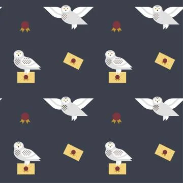 Pattern with owls Stock Illustration