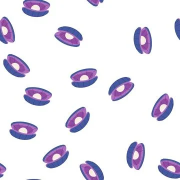 Pattern oyster shell pearl cartoon vector イラスト素材