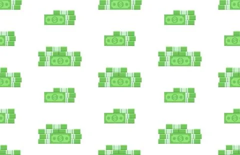 Pattern with Pack of dollars Stock Illustration