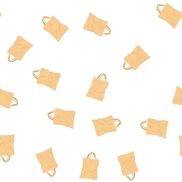 Pattern pack paper lunch bag cartoon vector Stock Illustration