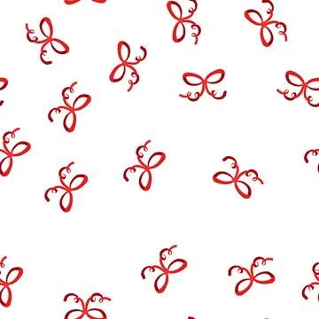 Pattern package red bow ribbon cartoon vector イラスト素材