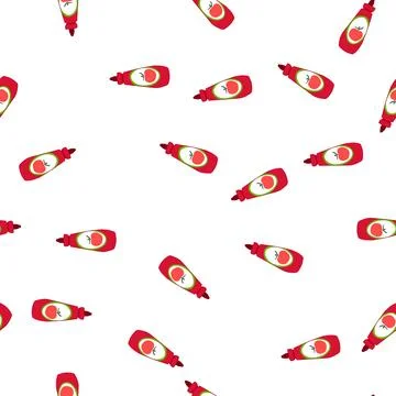 Pattern packaging ketchup bottle cartoon vector Stock Illustration
