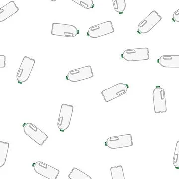 Pattern packaging milk bottle plastic cartoon vector Illustrazione stock