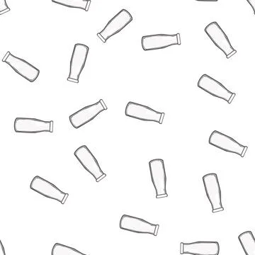 Pattern packaging vintage milk bottle cartoon vector Stock Illustration