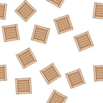 Pattern packaging wooden crate cartoon vector Stock Illustration