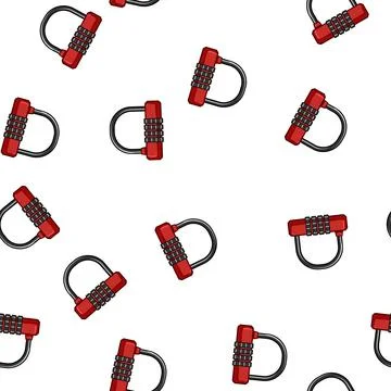 Pattern pad luggage lock cartoon vector Illustrazione stock