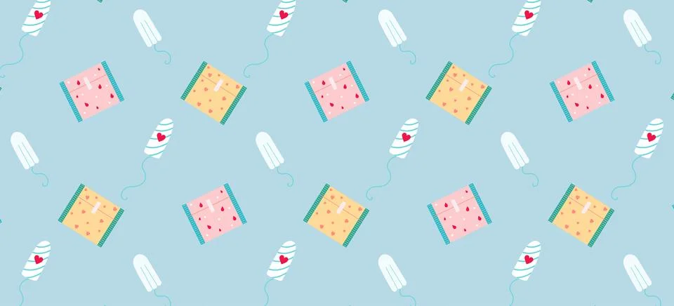 Pattern of pads and tampons. Stock Illustration